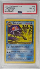 V1695: 1999: Tentacruel: 44/62: Fossil: 1ST Edition: PSA: 8: NM-MT: 102261343